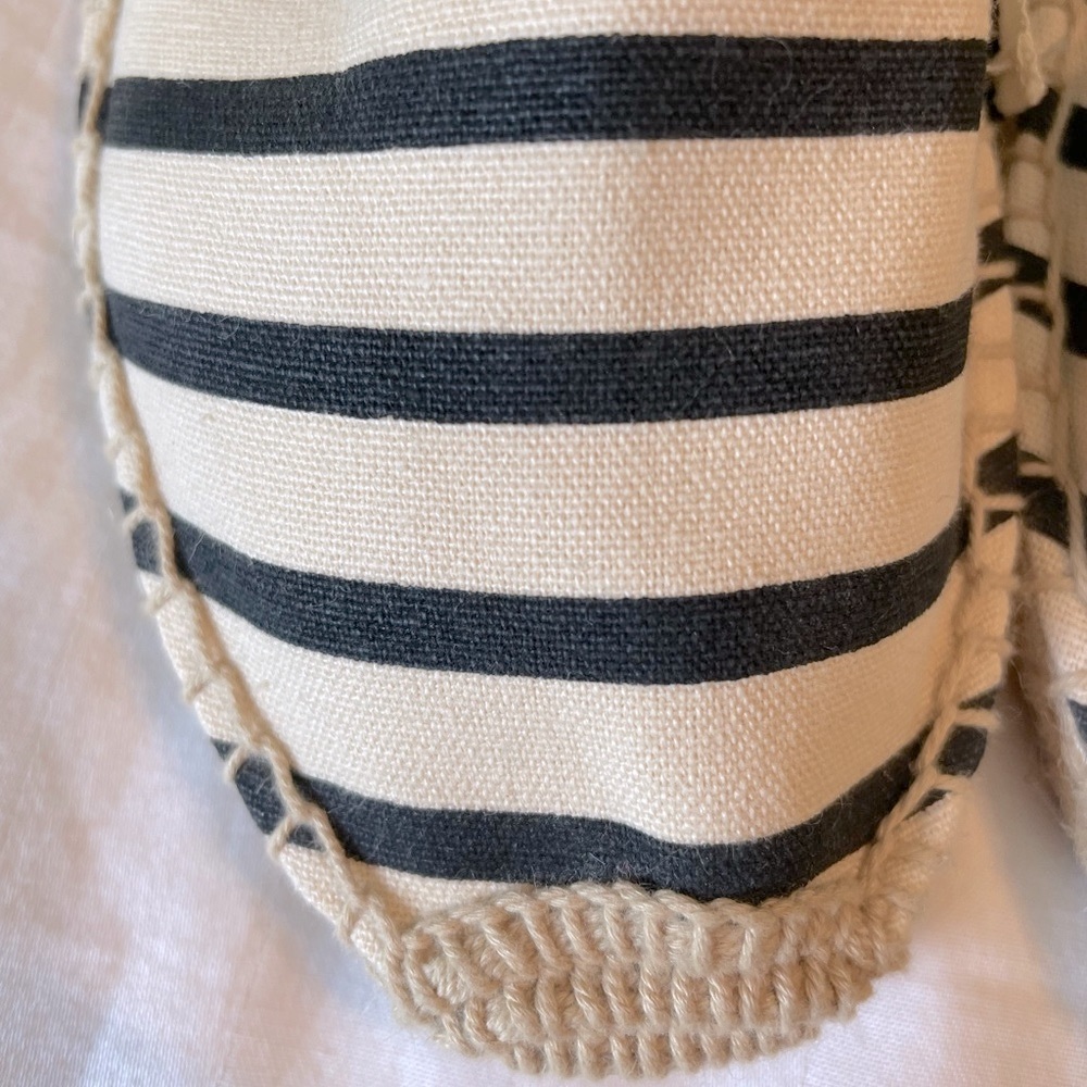 Soludos stripe canvas ankle tie espadrille sandals - Picture 4 of 7